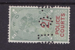GB Fiscal/ Revenue Stamp.  Police Courts 2/- Green And Vermilion Barefoot 14.  Good Used - Fiscali