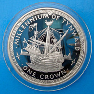 ISLE OF MAN 1 C 1979 ARGENTO SILVER PROOF MILLENNIUM OF TYNWALD SHIP PESO 28,28g TITOLO 0,925 CONSERVAZIONE FONDO SPECCH - Île De  Man