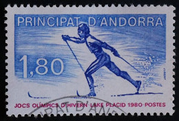 ANDORRE FR 1980 N°283 OBLITERE 1,80 JO Lake Placid Ski Fond - USED - Gebruikt