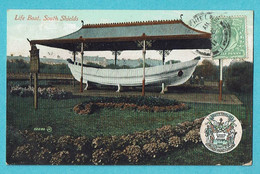 * South Shields (Durham - England) * (52280 JV) Life Boat, Timbre, Bateau, Garden, Jardin, Couleur, Old, Rare - Andere & Zonder Classificatie