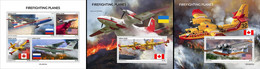 Sierra Leone 2022, Firefighting, Planes, 4val In BF+2BF - Sierra Leone (1961-...)