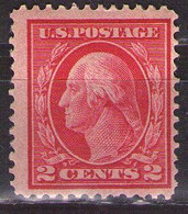 UNITED STATES 1910 Mi 179A,perf.12, PRESIDENT GEORGE WASHINGTON 2c, MH* - Unused Stamps