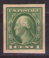 UNITED STATES 1916 Mi 223B,IMPERF., PRESIDENT GEORGE WASHINGTON 1c, MH* - Unused Stamps