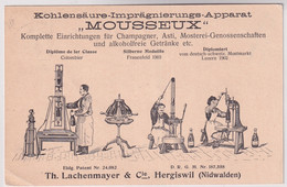 Hergiswil (Niedwalden) - "Mousseux" Kohlensäure-Imprägnierungs-Apparat - Th. Lachmayer & Cie.  Patent No 24,082 - NW Nidwalden