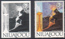 Tonga Niuafo'ou 1989  - Volcano Activity  - Blackprint + Specimen - More Details In Item Description - Volcans