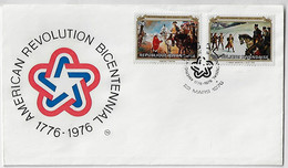 Rwanda 1976 FDC First Day Cover With 2 Stamp + Comemmorative Cancel American Revolution Bicentenial Washington - 1970-1979