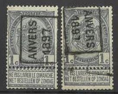 Preo Anvers 1897 Position A + B => Centrale Stempel - Roulettes 1894-99