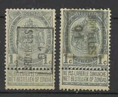 Preo Bruxelles 1901 Position A + B => Centrale Stempel - Rollenmarken 1900-09