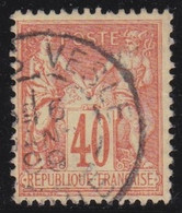 France   .   Y&T  .   94       .     O    .    Oblitéré - 1876-1898 Sage (Tipo II)