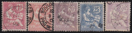 France   .   Y&T  .   124/128     .     O    .    Oblitéré - Usados