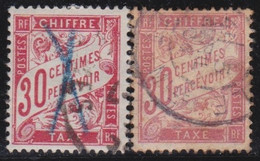 France     .   Y&T    .     Taxe 33/34  (2 Scans)      .      O     .       Oblitéré - 1859-1959 Afgestempeld