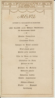 MENU Du 10 Novembre 1923. - Menus