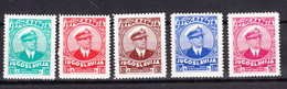 Yugoslavia Kingdom, King Alexander 1935 Mi#315-319 Mint Hinged - Neufs