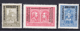 Yugoslavia Kingdom 1931 Mi#238-240 Mint Hinged - Unused Stamps