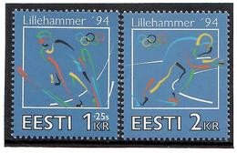 Estonia 1994 . WO Games Lillehammer '94. 2v: 1Kr+25s, 2 Kr. Michel # 221-22 - Estonie