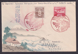 Japan 1935 Karl Lewis HAND DRAWN Tatsuta Maru Sea Post Cover To CANADA - Storia Postale