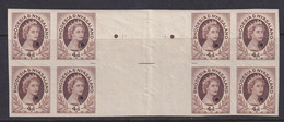 Rhodesia & Nyasaland, Scott 145 (SG 5), Imperf Plate Proof Gutter Block Of Eight - Rhodesia & Nyasaland (1954-1963)