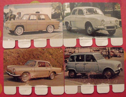 Renault R8, Dauphine, Caravelle 1964, 4 L. 4 Plaquettes En Tôle COOP N° 15,34,92,94. "l'auto à Travers Les âges" - Placas En Aluminio (desde 1961)