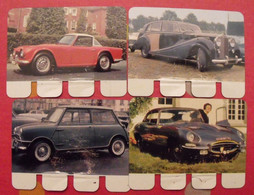 Rolls Royce Jaguar E Triumph TR 4 Morris Cooper. 4 Plaquettes En Tôle COOP. "l'auto à Travers Les âges". Lot 11 - Tin Signs (vanaf 1961)