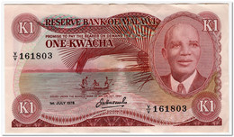 MALAWI,1 KWACHA,1978,P.14b,aXF - Malawi