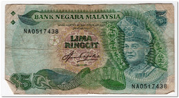 MALAYSIA,5 RINGGIT,1983-84,P.20,FEW PIN HOLES - Maleisië