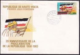 Republic Of Upper Volta 1983 25th Anniversaire De La Proclamation,Landlocked, France ,French Union FDC (**) RARE - Brieven En Documenten