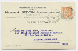 SORGUES VAUCLUSE  CARTE PRIVEE PIERRES A AIGUISER MAISON A BEDOIN 1941 - Sorgues