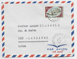 POLYNESIE 20FR SEUL LETTRE COVER PAPEETE RP 8.2.1968 ILE TAHITI POUR SUISSE - Briefe U. Dokumente