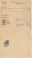 Romania 1947 Invoice Of Trade Agent V. Cretulescu With Inflation Revenue Perfins Stamps VC. - Fiscale Zegels