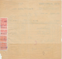 Romania 1940 Invoice Of Nationala-Ciornei Publishing House With 4 Revenue Stamps Perfins King Charles II - Fiscales