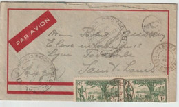 COTE D'IVOIRE - 1941 - LETTRE AVION De ABIDJAN Avec 2 CENSURES COMMISSION B + "D2" / AOF => ST LOUIS (SENEGAL) - Storia Postale