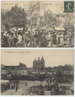 2 Cpa Le Neubourg - Vue Générale Du Marché / Marché Aux ...   ( S.11065) - Le Neubourg