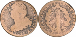 France - 1792 - Louis XVI - 2 Sols Type FRANCOIS - Rouen (B) - 11-017|FG1C1 - Monétaires / De Nécessité