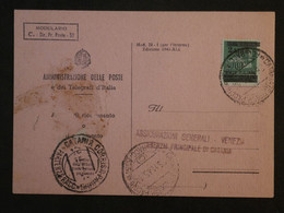 BJ10  ITALIA BELLE LETTRE AVISO   1945 VENEZIA ++AFFRANCH. INTERESSANT++ - Other & Unclassified