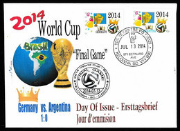 BRAZIL 2014 FIFA Soccer World Cup - Football - CDN Pic Postage Stamp First Day FINAL GAME (**) - 2014 – Brazilië