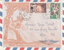 Polynésie Yvert 28 + 69 Boxe Lettre Avion Papeete 18/11/1969 Pour Albi Tarn - Sports - Lettres & Documents