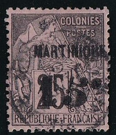 Martinique N°17A - Variété "5" Penché - Oblitéré - TB - Usati