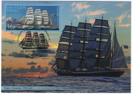Russia 2021 Centenary Of Barque Sedov, Maximum Card, Tall Ship Ships - Cartoline Maximum