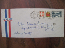 France 1950 Blason Auvergne Savoie Cover Air Mail Us Usa - Briefe U. Dokumente