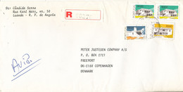 Portugal Registered Cover Sent Air Mail To Denmark 2-2-1990 (from Luanda Angola) - Storia Postale