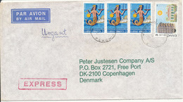 Greece Registered Air Mail Cover Sent Express To Denmark 1-6-1982 Topic Stamps - Cartas & Documentos