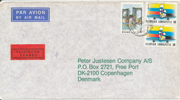 Greece Air Mail Cover Sent Express To Denmark 5-5-1982 Topic Stamps (sent From The Embassy Of Egypt Athenes) - Covers & Documents