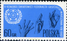 166918 MNH POLONIA 1967 5 CONGRESO DE LA FEDERACION MUNDIAL DE SORDOS-MUDOS - Sin Clasificación