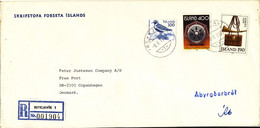 Iceland Registered Cover Sent To Denmark 8-9-1981 Topic Stamps - Lettres & Documents