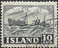 ICELAND 1950 Ingolfur Arnarson (trawler) - 10a. - Grey FU - Oblitérés