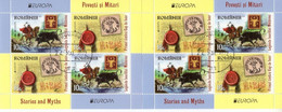 ROMANIA 2022:  EUROPA  CEPT - STORIES & MYTHS 2 Used Small Sheets - Registered Shipping! - Gebraucht