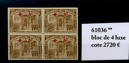 162  ** Bloc De 4  Grand Luxe Sans Charnière Postfris  Cote 2022 =  2800,- Euros - 1918 Red Cross