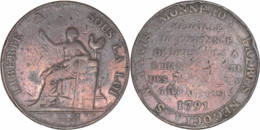 France - Monneron De 2 Sols - 1791 - LIBERTE - 11-023|FG1E3 - Monétaires / De Nécessité