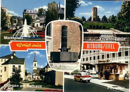 Gruss Aus Bitburg Eifel Marktplatz Ehrenfriedhof Anglagen Posplatz ( Voiture - Bitburg