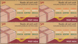 INDIA, 2022 Golden Jubilee Of Pincode  BLOCK Of 4, MNH(**) - Unused Stamps